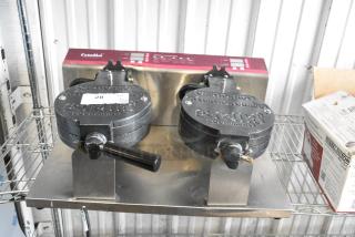 BRAND NEW SCRATCH AND DENT! 2024 Estella 348WCMX2A Stainless Steel Commercial Double Waffle Cone Maker. 120 Volts, 1 Phase.
