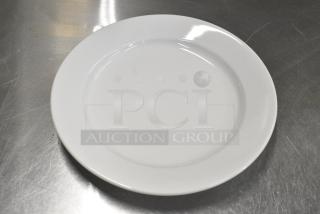 BRAND NEW SCRATCH AND DENT! Box of 24 CAC RCN-9 Super White 9 3/4" Clinton Rolled Edge Plate
