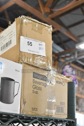2 BRAND NEW SCRATCH AND DENT! Items Including 5535613 Acopa Straight Up 13 oz. Beverage Glass - 10/Case and Steelite 7064MM201 Melamine Dessert Soup Bowl, Heavy Duty Unbreakable Bar, Polar White 5" Square, 2" Deep 13 Oz, Tapered Classic Contemporary, 24 Set. 2 Times Your Bid!