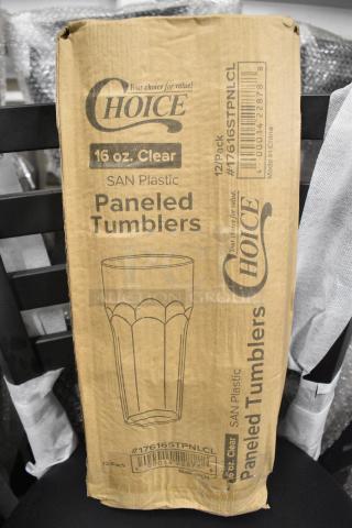 5 BRAND NEW SCRATCH AND DENT! Items Including 17616STPNLCL Choice 16 oz. Clear Plastic Paneled Tumbler - 12/Pack. 5 Times Your Bid!