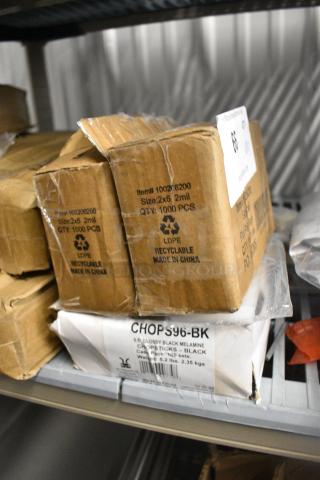 3 BRAND NEW SCRATCH AND DENT! Items Including 100206200 Flat Poly Bags and CHOPS96-BK 9.5" Glossy Black Melamine Chopsticks. 3 Times Your Bid!