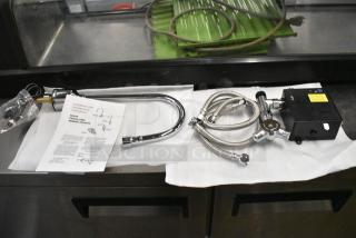 BRAND NEW SCRATCH AND DENT! Equip by T&S 5EF-1D-DG Deck Mounted Sensor Faucet with 5 11/16" Rigid Gooseneck Spout and 2.2 GPM Aerator