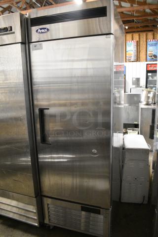 2021 Atosa MBF8501GR Stainless Steel Commercial Single Door Reach In Freezer on Commercial Casters. 115 Volts, 1 Phase.