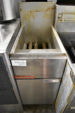 Cecilware FMS 403HP Stainless Steel Commercial Floor Style Natural Gas Powered Deep Fat Fryer. 115,000 BTU.