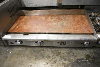 Star Max Stainless Steel Commercial Countertop Gas Powered Flat Top Griddle.