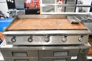 Star Ultra Max Stainless Steel Commercial Countertop Gas Powered Flat Top Griddle w/ Thermostatic Controls.