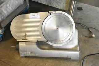 Hobart 2712 Metal Commercial Countertop Meat Slicer. Missing Arm and Carriage. 115 Volts, 1 Phase.