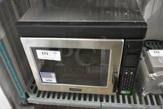 2025 Amana RC17S2 Stainless Steel Commercial Countertop Microwave Oven. 208/240 Volts, 1 Phase.