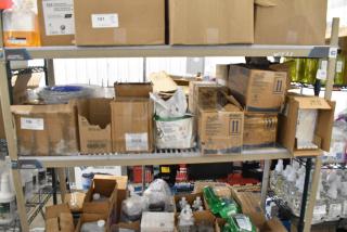 ALL ONE MONEY! Tier Lot of Various Cleaner Including Ajax Heavy Duty Oxygen Bleach Cleaner, GoJo Skilcraft Foam Handwash, Clorox Hydrogen Peroxide Disinfectant Wipes, Scott 9156512 Foam Skin Cleaner Dispenser.