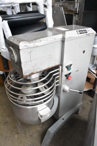 Univex SRM20 Metal Commercial Floor Style 20 Quart Planetary Dough Mixer w/ Metal Mixing Bowl, Bowl Guard, Paddle, Whisk and Dough Hook Attachments. 115 Volts, 1 Phase. - Item #1184439