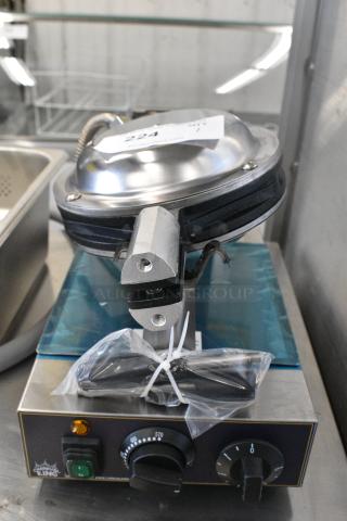 BRAND NEW SCRATCH AND DENT! 2023 Carnival King 382BWM30 Stainless Steel Non-Stick Single Bubble Waffle Maker with Timer. 120 Volts, 1 Phase.