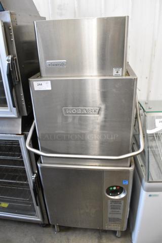 Hobart AM15VL Stainless Steel Commercial Straight Pass Through Dishwasher. 208-240 Volts, 3 Phase.