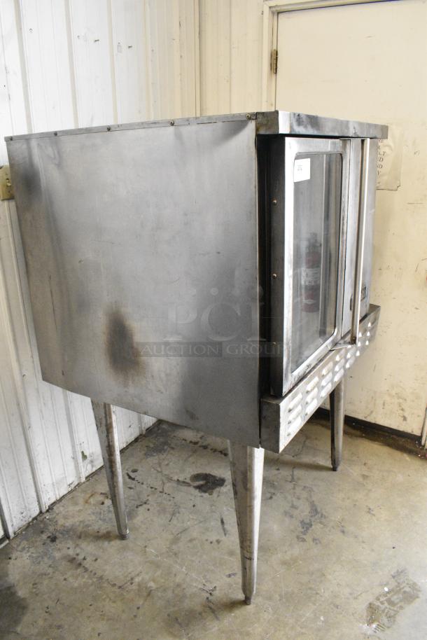 Imperial Stainless Steel Commercial Natural Gas Powered Full Size Convection Oven w/ View Through Door, Solid Door, Metal Oven Racks and Thermostatic Controls on Metal Legs. - Image 2 of 9