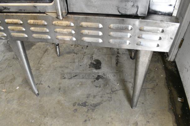Imperial Stainless Steel Commercial Natural Gas Powered Full Size Convection Oven w/ View Through Door, Solid Door, Metal Oven Racks and Thermostatic Controls on Metal Legs. - Image 6 of 9
