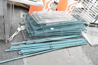 ALL ONE MONEY! Lot of 16 Items Including Wire Shelves and Poles. Includes 64x18