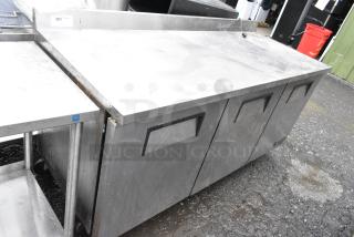 True TWT-72 Stainless Steel Commercial 3 Door Work Top Cooler. 115 Volts, 1 Phase.