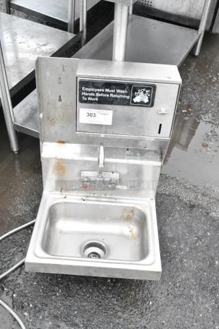 Advance Tabco Stainless Steel Single Bay Sink w/ Faucet and Handles.