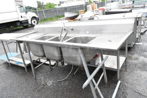 Eagle Stainless Steel 3 Bay Sink w/ Dual Drain Boards. - Image 2 of 10