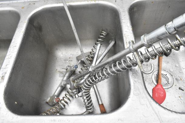 Eagle Stainless Steel 3 Bay Sink w/ Dual Drain Boards. - Image 5 of 10