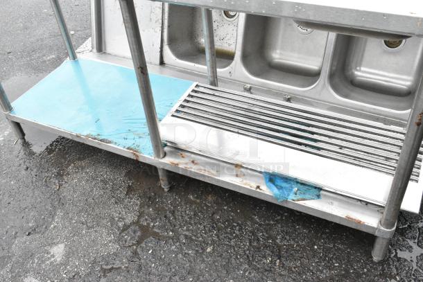 Stainless Steel Table w/ Sink Bay and Metal Under Shelf. - Image 3 of 6