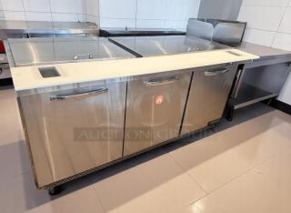 Excellent Condition 3-Door Refrigerated Sandwich Prep Table – True TSSU-72-30M-B-ST – 115V – Fully Tested & Working! – Code BPT 16