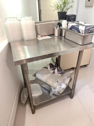 Excellent Condition Stainless Steel Work Prep Table – 30" x 24" – 38.5" Height – Heavy-Duty – Fully Tested & Working! – Code BPT 91