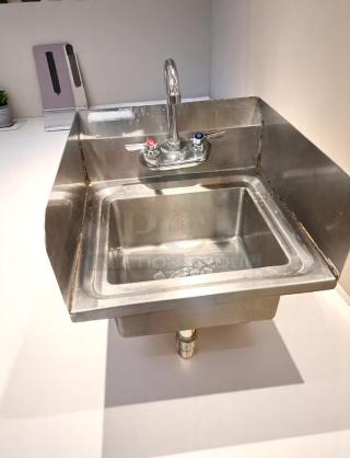 Very Good HAND SINK – Heavy-Duty Stainless – 17" Wide –  Buyer Must Remove!