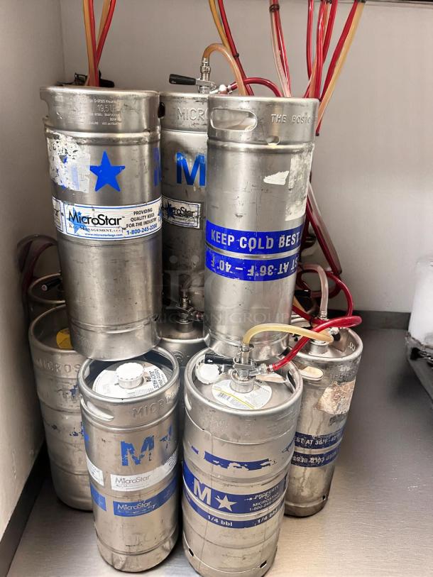 Lot of Commercial Beer Kegs – MicroStar Stainless Steel – Various Sizes – Excellent Condition – Buyer Must Remove! - Image 1 of 2