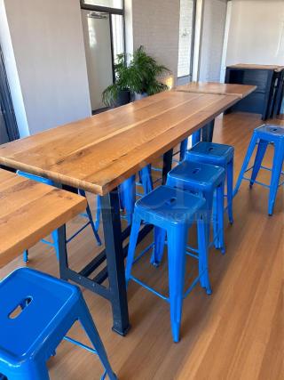 COMMUNAL HIGH-TOP WOOD TABLE – Excellent Condition – 72"x27"x42" – Solid Build – Code BPT 1
