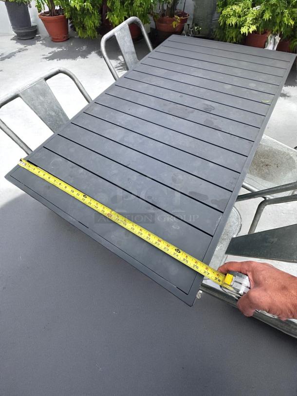 Outdoor Dining Table – Black Slat-Top Aluminum – Excellent Condition – Code BPT 18 - Image 2 of 7
