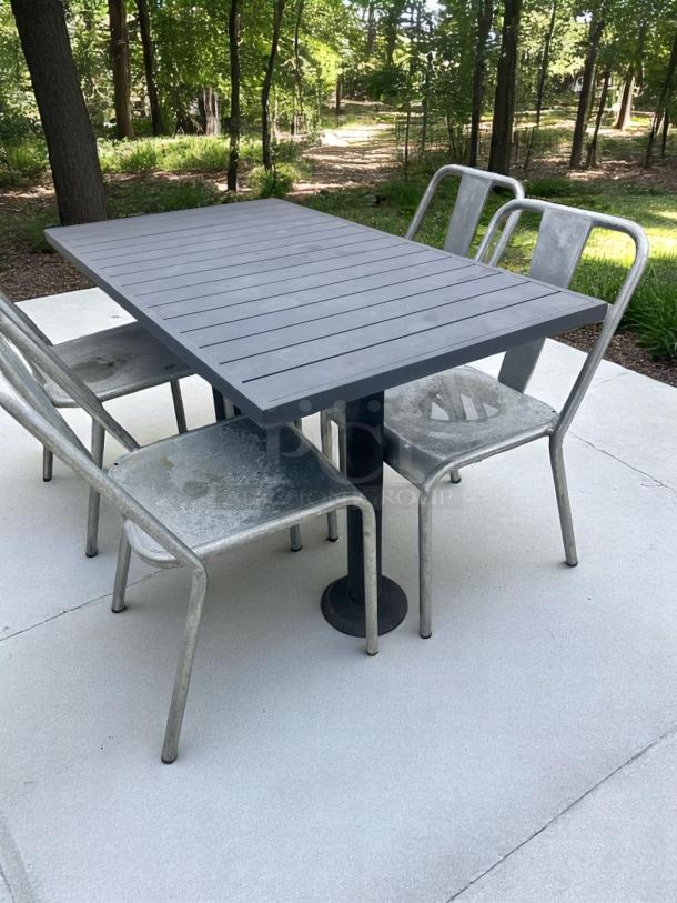 Outdoor Dining Table – Black Slat-Top Aluminum – Excellent Condition – Code BPT 18 - Image 3 of 7
