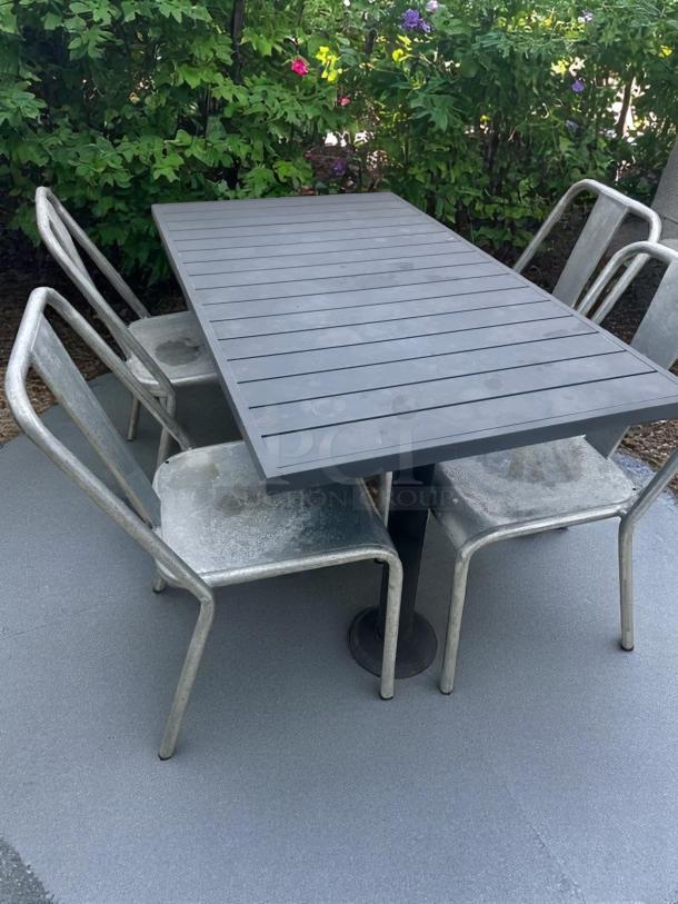 Outdoor Dining Table – Black Slat-Top Aluminum – Excellent Condition – Code BPT 18 - Image 4 of 7