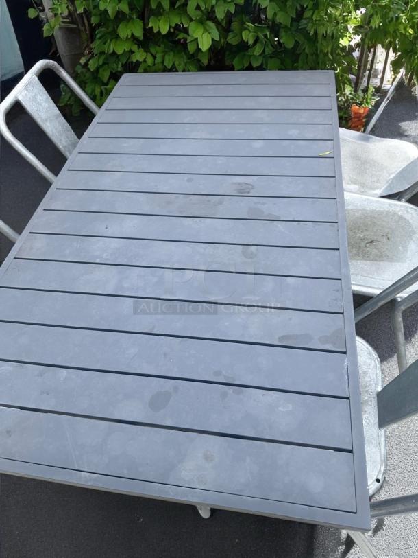 Outdoor Dining Table – Black Slat-Top Aluminum – Excellent Condition – Code BPT 18 - Image 5 of 7