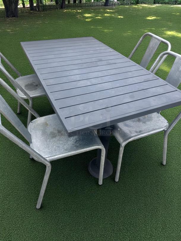 Outdoor Dining Table – Black Slat-Top Aluminum – Excellent Condition – Code BPT 18 - Image 7 of 7