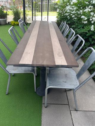 OUTDOOR DINING TABLES – Heavy-Duty Composite Top – Approx. 96" x 30" – Excellent Condition – Code BPT 18 – Lot of 3