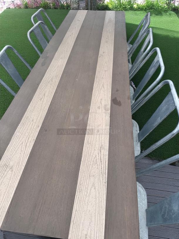 OUTDOOR DINING TABLES – Heavy-Duty Composite Top – Approx. 96" x 30" – Excellent Condition – Code BPT 18 – Lot of 3 - Image 2 of 6