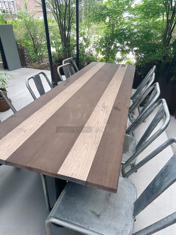 OUTDOOR DINING TABLES – Heavy-Duty Composite Top – Approx. 96" x 30" – Excellent Condition – Code BPT 18 – Lot of 3 - Image 3 of 6