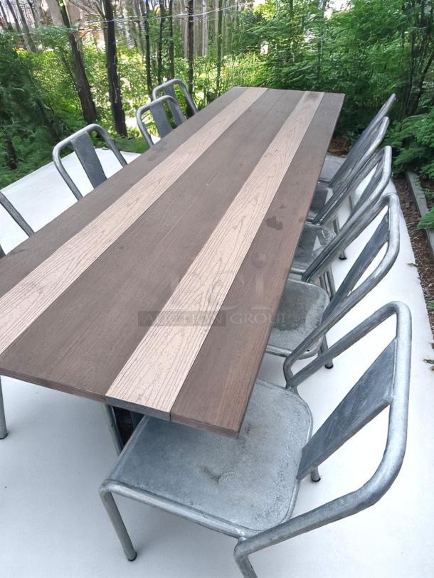 OUTDOOR DINING TABLES – Heavy-Duty Composite Top – Approx. 96" x 30" – Excellent Condition – Code BPT 18 – Lot of 3 - Image 4 of 6