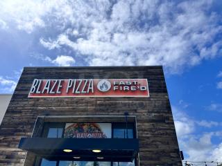 Excellent Condition Outdoor Street Signs – Blaze Pizza Branding – 15 ft x 4 ft Each – Professionally Removed – Code BPT 19 - Item #1182839