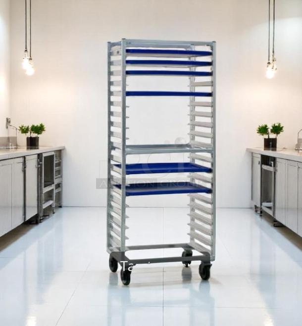 Excellent Condition Aluminum Pan Rack – 20 Pan Capacity – Heavy-Duty Casters - Image 1 of 3