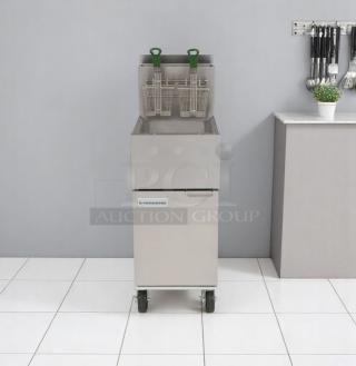 Excellent Condition Gas Fryer – Frymaster 1ESG35T – Natural Gas – 70,000 BTU – Fully Tested & Working!