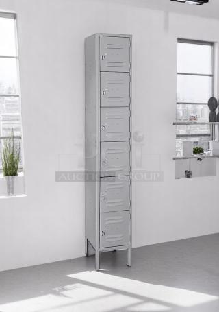 Excellent Condition –METAL LOCKER UNIT – 6-Tier Single Column –  Fully Tested & Working!