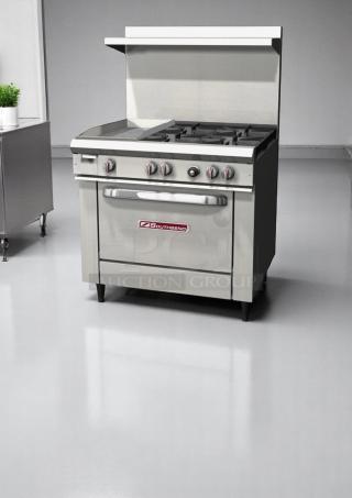 Excellent Condition 4-Burner Gas Range w/ 12" Griddle – Southbend S36D-1GR – 36" – Natural Gas – Fully Tested & Working!