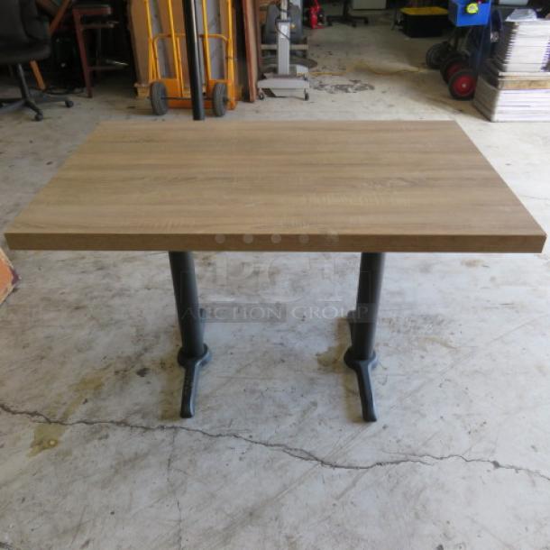 One 2 Inch Thick Tabletop On A Dual Pedestal Base. 48X30X30 - Image 1 of 2