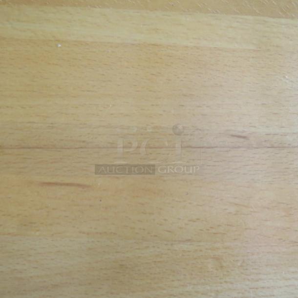 One Wooden Butcher Block Table Top On A Pedestal Base. 48X30X30 - Image 2 of 2