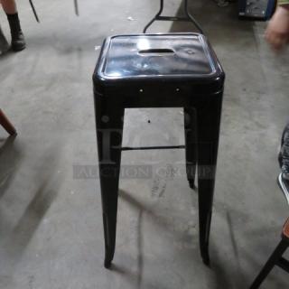 Industrial Look Black Metal Bar Stool. 2XBID
