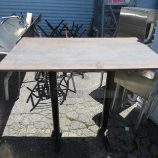 One Patio Table On Dual Bar Height Bases.  47X27X41