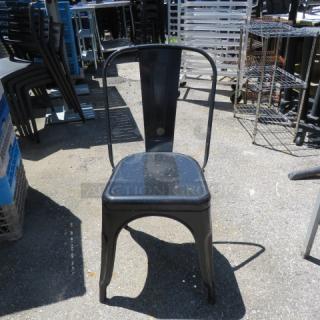 Black Metal Industrial Look Indoor/Outdoor Chair. 2XBID