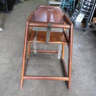 One Wooden High Chair With Safety Straps. - Item #1188198
