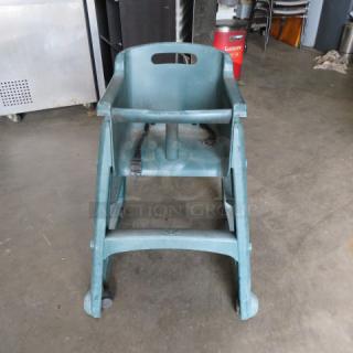 One Poly High Chair With Safety Straps, On Casters. - Item #1187014